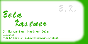 bela kastner business card