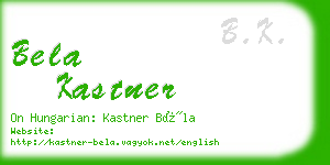 bela kastner business card